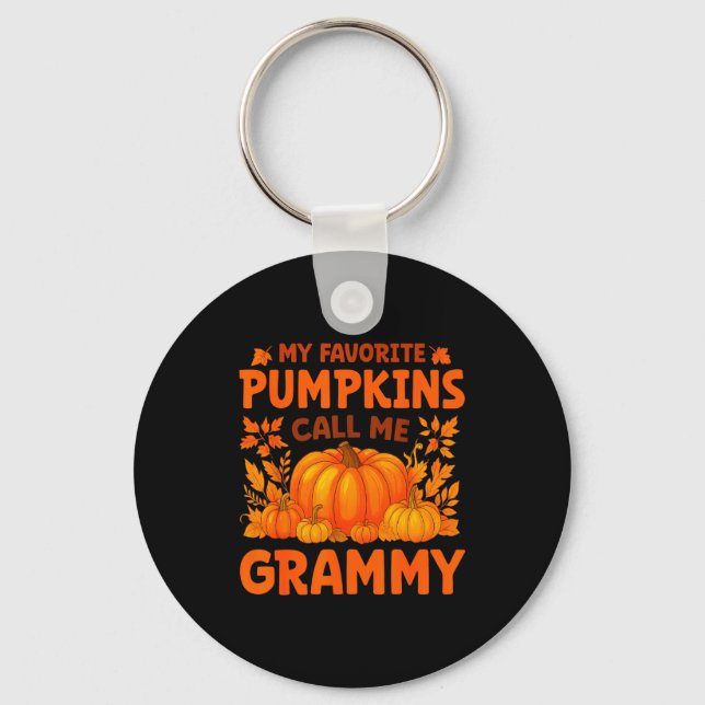 My Favorite Pumpkins Call Me Grammy Thanksgiving  Nyckelring (Framsida)