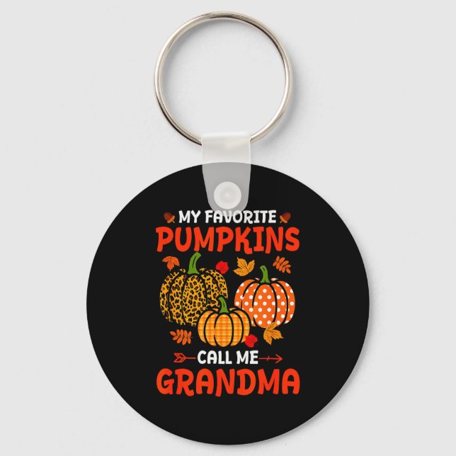 My Favorite Pumpkins Call Me Grandma Thanksgiving  Nyckelring (Framsida)