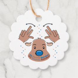 My favorite Reindeer in Sign Language Gåvor Etiketter