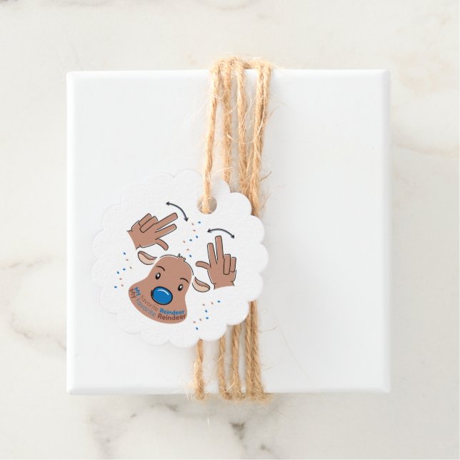 My favorite Reindeer in Sign Language Gåvor Etiketter (På plats)