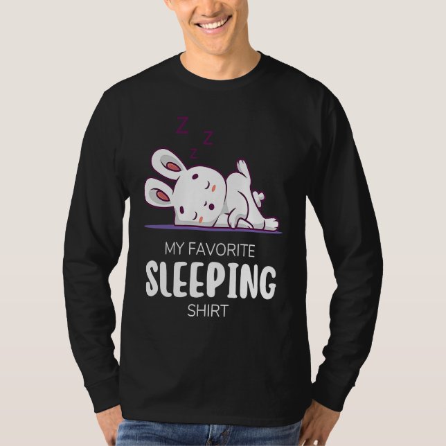 My Favorite Sleeping  Animal Sleeping  Rabbit T Shirt (Framsida)