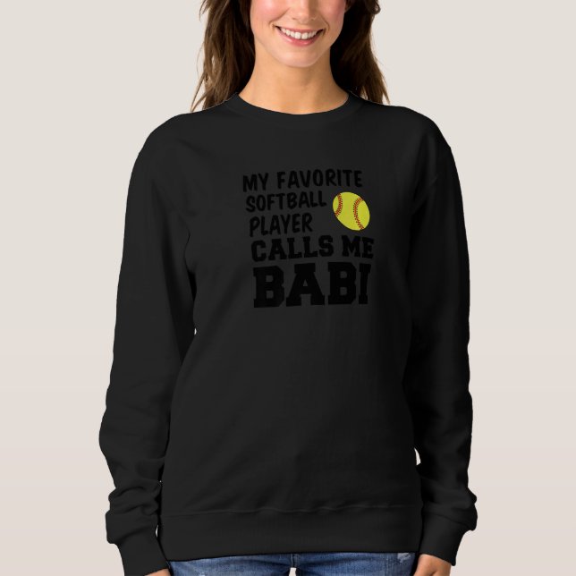 My Favorite Softball Player Calls Me Babi Czech Gr T Shirt (Framsida)