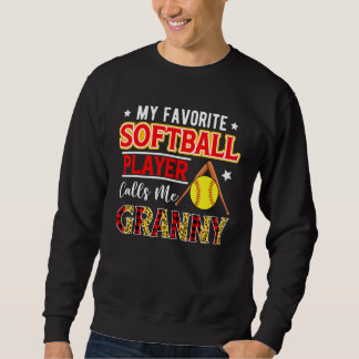 My Favorite Softball Player Calls Me Granny Mother Lång Ärmad Tröja
