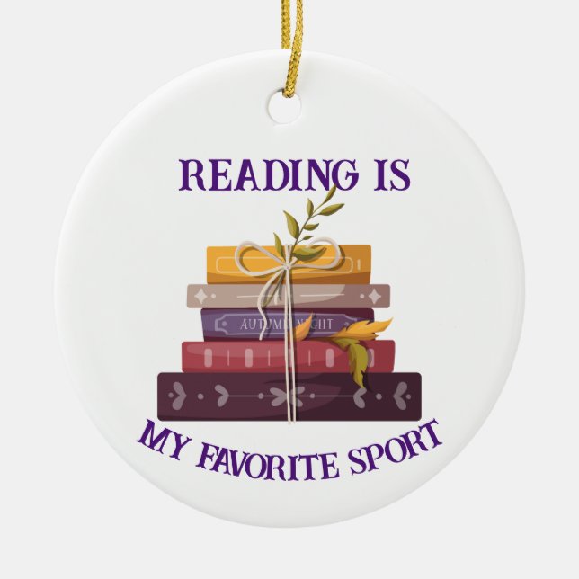 My favorite sport is reading julgransprydnad keramik (Framsidan)