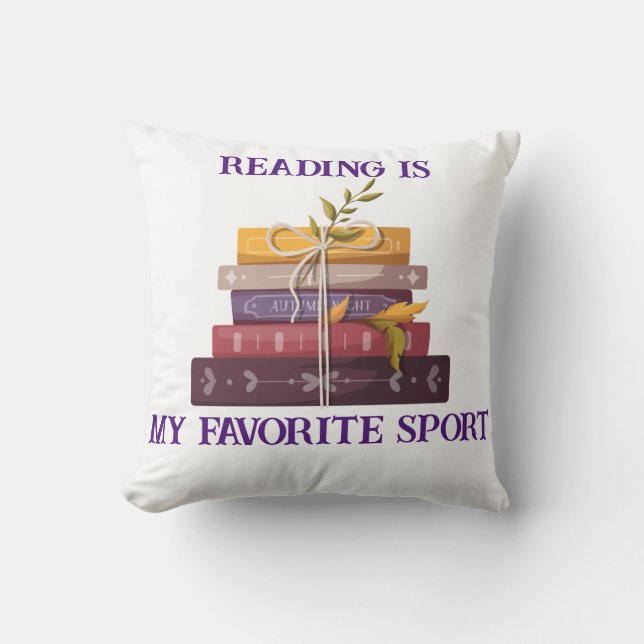 My favorite sport is reading kudde (Framsida)