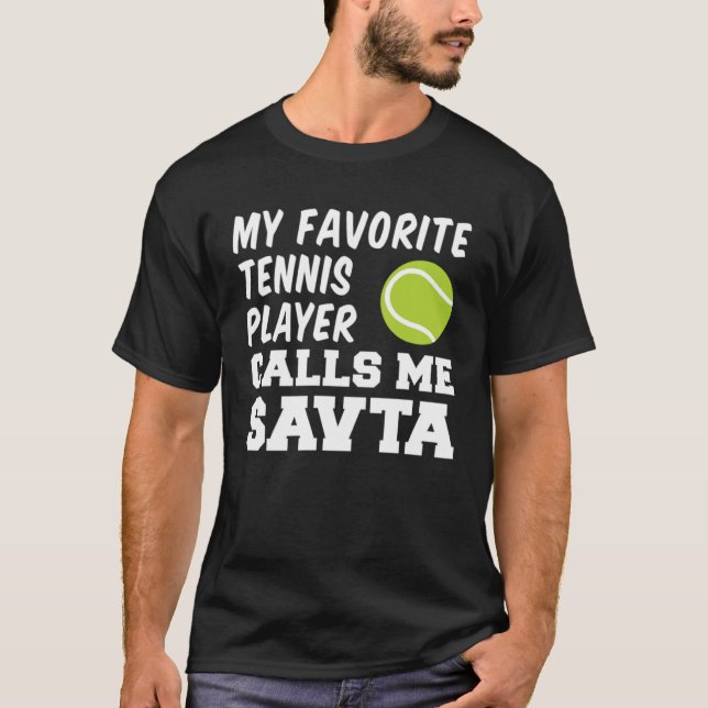 My Favorite Tennis Player Calls Me Savta Jewish Gr T Shirt (Framsida)