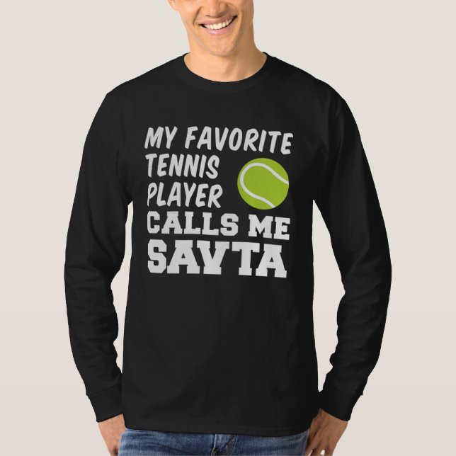 My Favorite Tennis Player Calls Me Savta Jewish Gr T Shirt (Framsida)