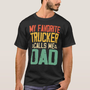 My Favorite Trucker kallar mig Pappa Vintage Retro T Shirt