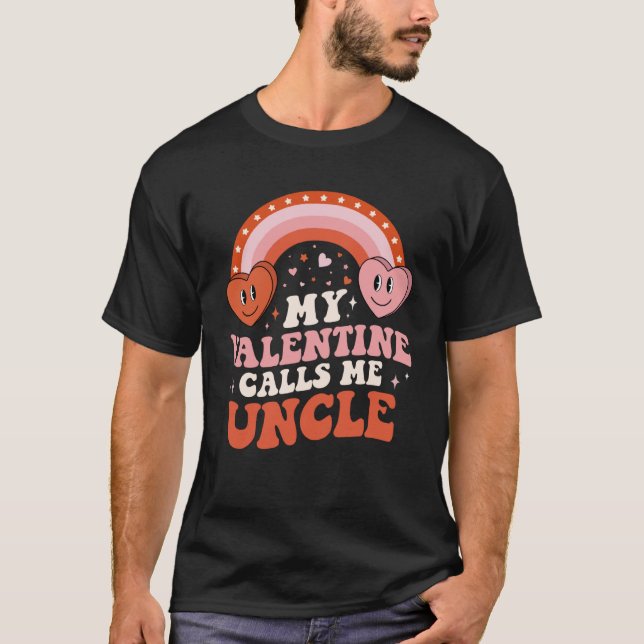 My Favorite Valentine Calls Me Uncle Valentines Da T Shirt (Framsida)