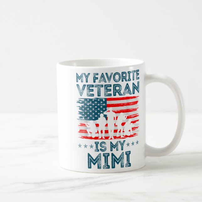 My Favorite Veteran Is My Mimi American Flag Veter Kaffemugg (Höger)