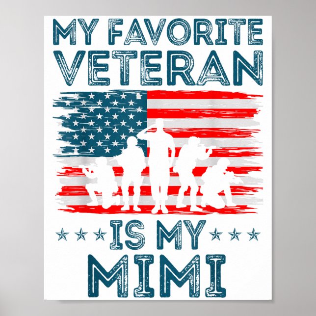 My Favorite Veteran Is My Mimi American Flag Veter Poster (Framsidan)
