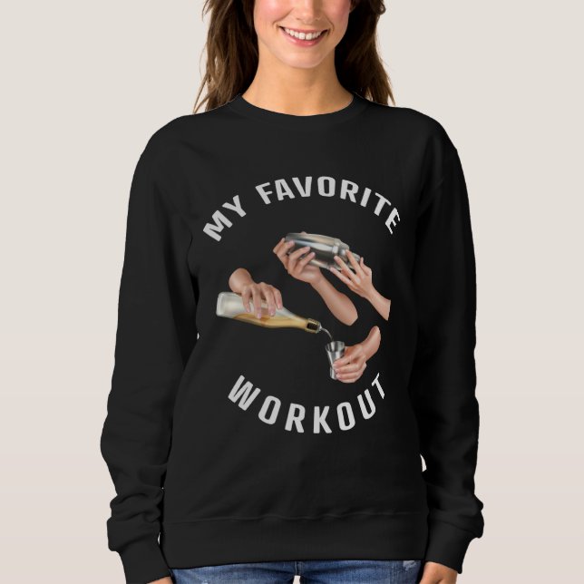 My Favorite Workout  Bartender T Shirt (Framsida)