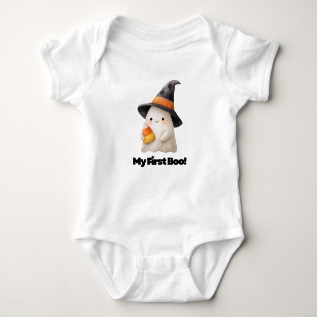 My First Boo! – Cute Ghost Halloween Bodysuit for  T Shirt (Framsida)