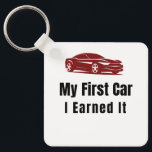 My First Car Keychain – I Earned It – Proud First  Nyckelring<br><div class="desc">Celebrate the pride of owning your very first car! This stylish keychain features the bold phrase "My First Car – I Earned It", perfect for anyone who worked hard to achieve their dream. Whether it's your first vehicle, a milestone purchase, or a gift for someone who just got their first...</div>