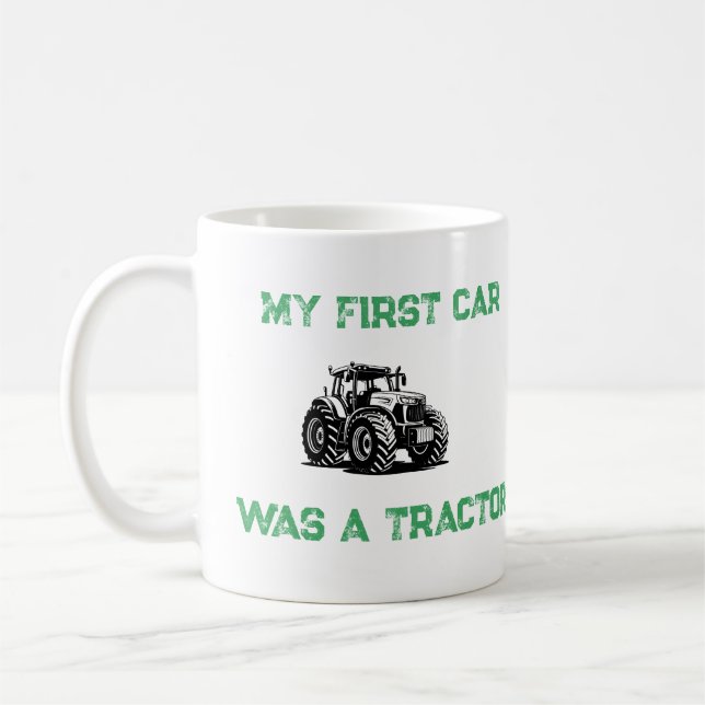 My First Car Was a Tractor Funny Farm Mug Kaffemugg (Vänster)