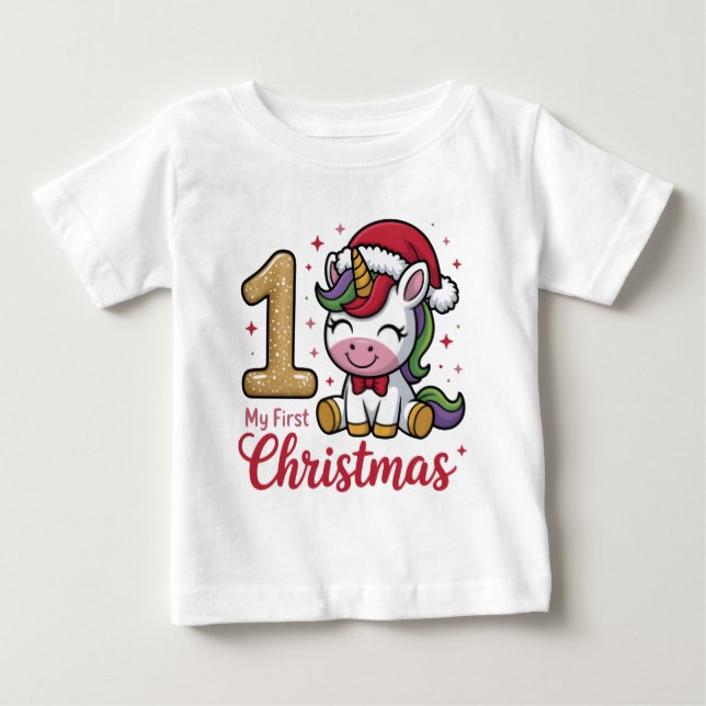My First Christmas 2025: A Magical Baby Milestone T Shirt (Framsida)