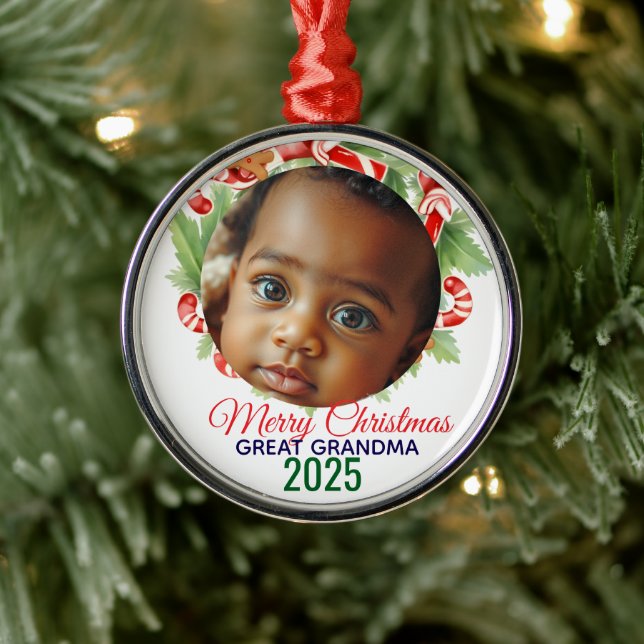 My First Christmas 2025: Personalized Photo  Julgransprydnad Metall (Träd)