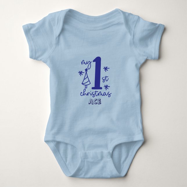 My First Christmas Baby Boy T Shirt (Framsida)