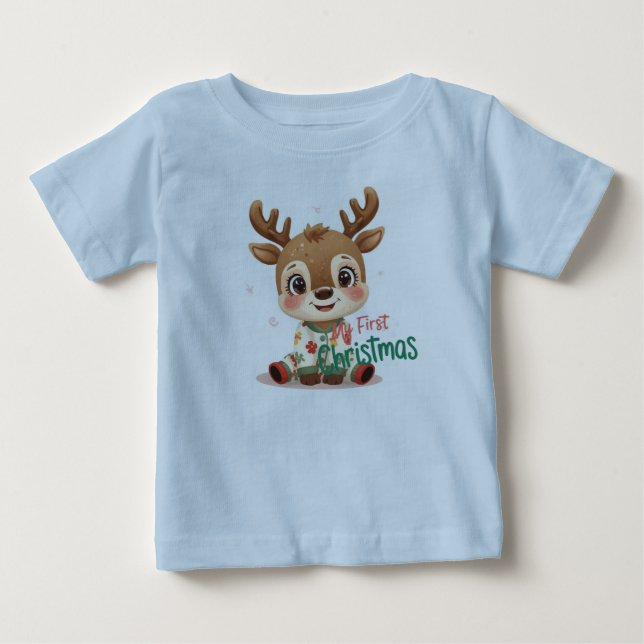 My First Christmas Baby Shirt | Cute Cozy Holiday  T Shirt (Framsida)
