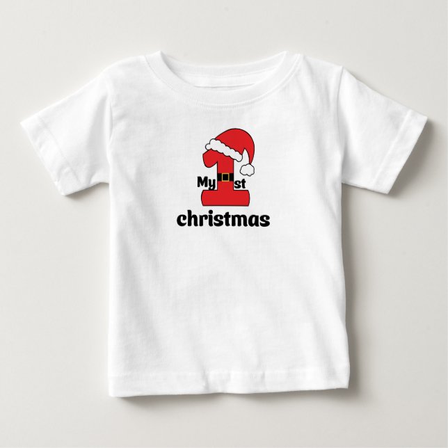 My first Christmas Baby T-S, Baby shower Gift, T Shirt (Framsida)
