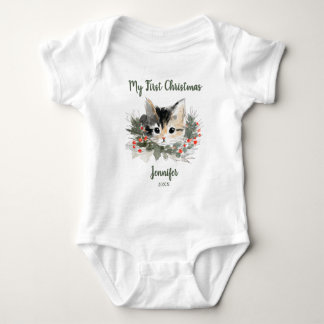 My First Christmas Calico Kitty T-Shirt