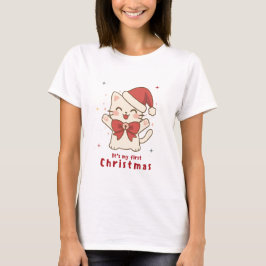 My First Christmas Cute Cat Design T Shirt
