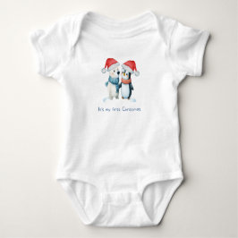 My First Christmas Penguin Hugging - Cute Baby  T Shirt