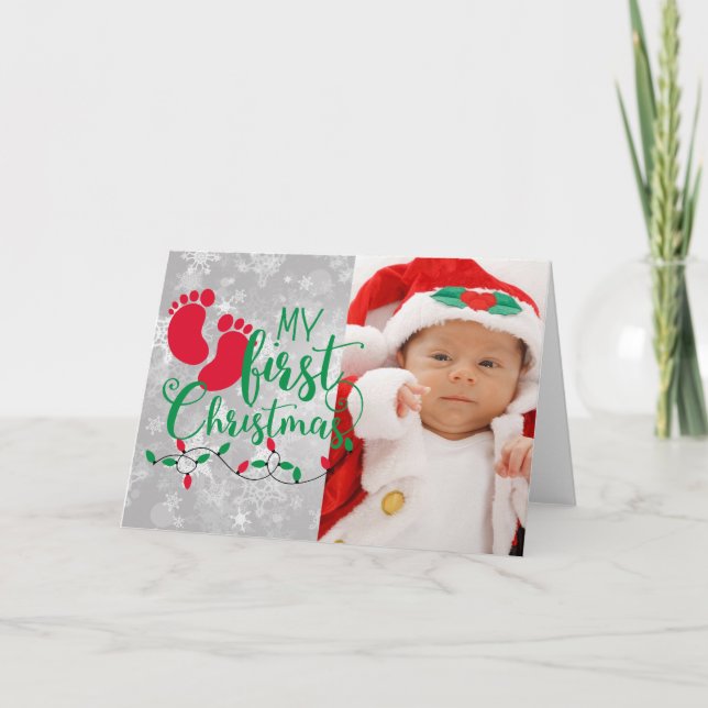 My First Christmas Photo Christmas Card Helgkort (Framsida)