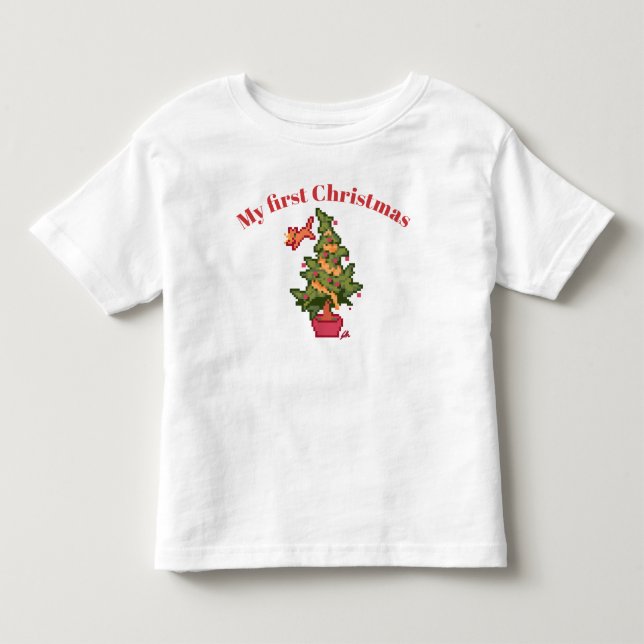 My first Christmas pixel art, pixelart T Shirt (Framsida)