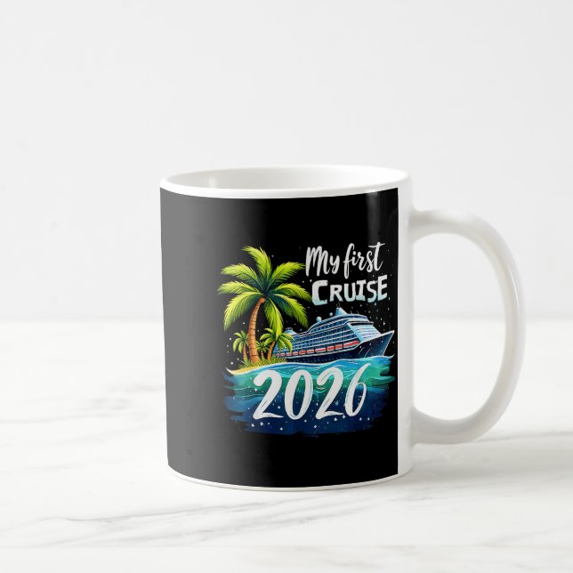 My First Cruise 2026 Funny First Time Cruise Vacat Kaffemugg (Höger)