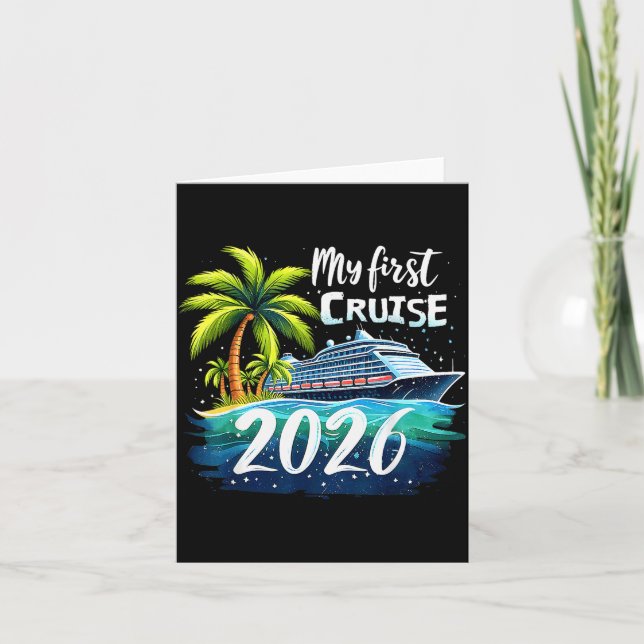 My First Cruise 2026 Funny First Time Cruise Vacat Kort (Framsida)