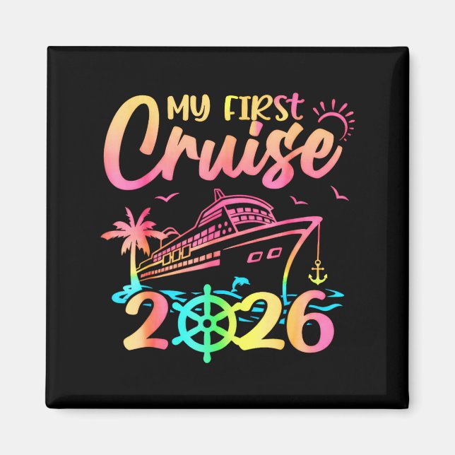 My First Cruise 2026 Funny First Time Cruise Vacat Magnet (Framsidan)