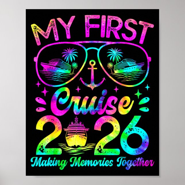 My First Cruise 2026 Funny First Time Cruise Vacat Poster (Framsidan)