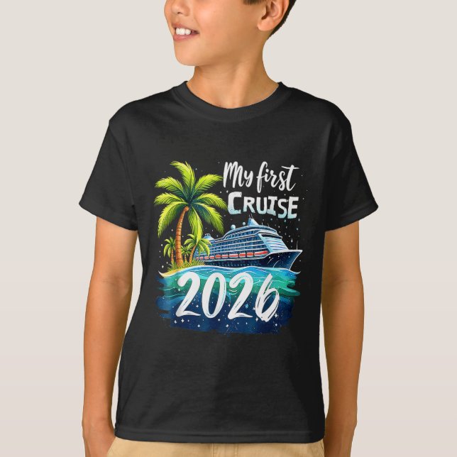 My First Cruise 2026 Funny First Time Cruise Vacat T Shirt (Framsida)