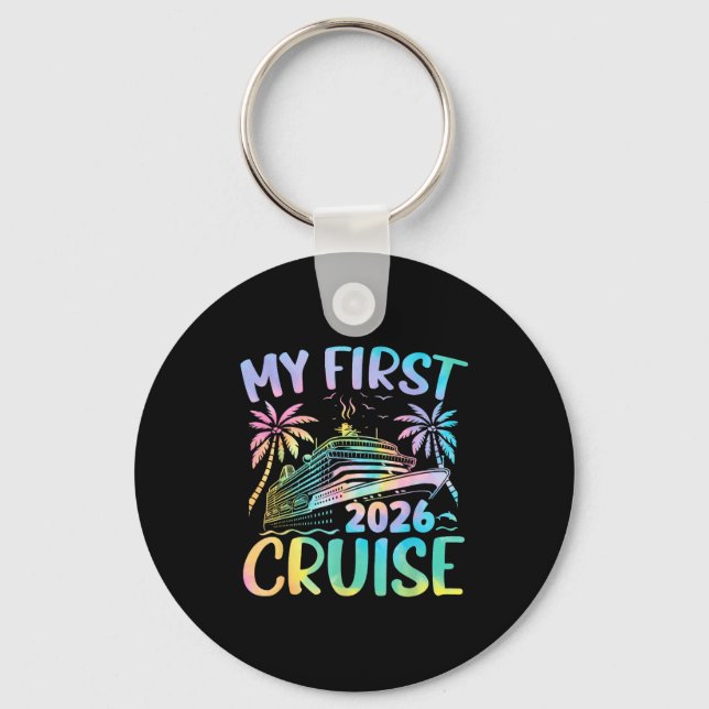 My First Cruise 2026 Vacation Tie Dye Family Cruis Nyckelring (Framsida)