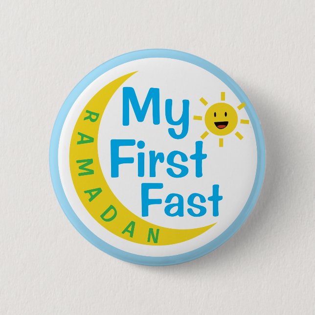 My First Fast Kids Ramadan Award Gift Pin Button Knapp (Framsida)