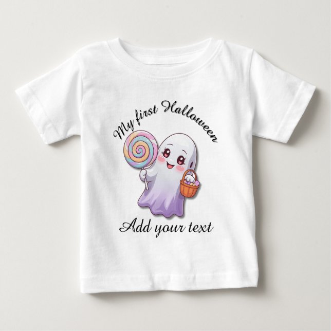 My First Halloween Ghost Baby Tee (Framsida)