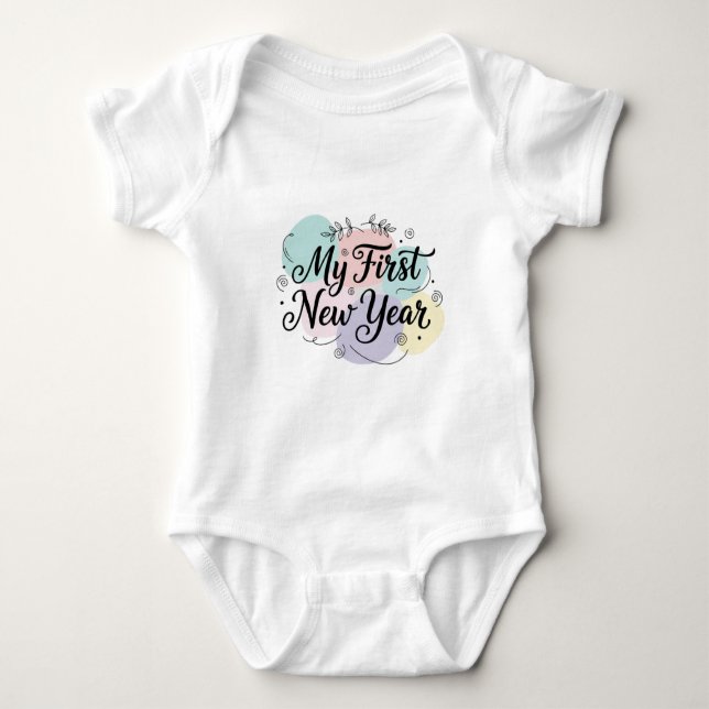 My First New Year 2026 Baby  Cute New Year outfit T Shirt (Framsida)