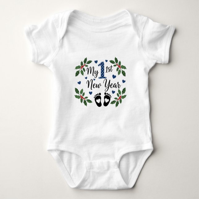 My First New Year 2026 Baby  Cute New Year outfit T Shirt (Framsida)