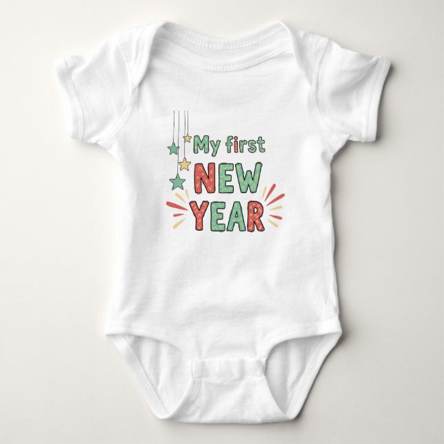 My First New Year 2026 Baby  Cute New Year outfit T Shirt (Framsida)