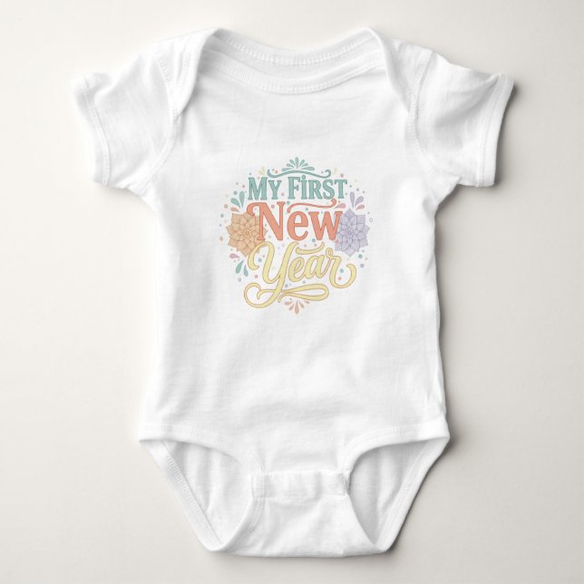 My First New Year 2026 Baby  Cute New Year outfit T Shirt (Framsida)