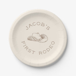 My First Rodeo Customizable Birthday Paper Plate
