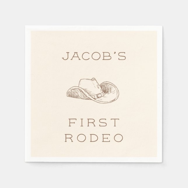 My First Rodeo Customizable Neural Party Napkin Pappersservett (Framsidan)