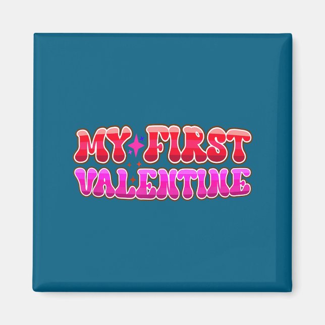 My First Valentine Heart Stars Fun Celebration  Magnet (Framsidan)
