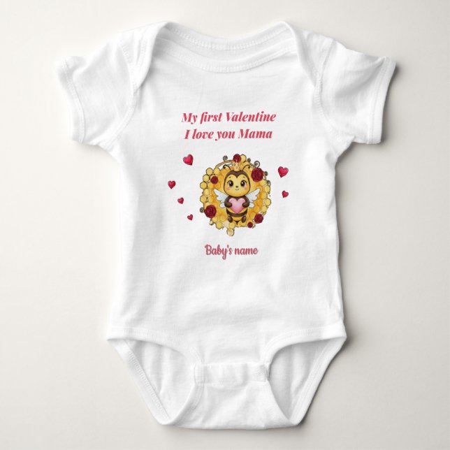 "My first valentine I love you mama T Shirt (Framsida)