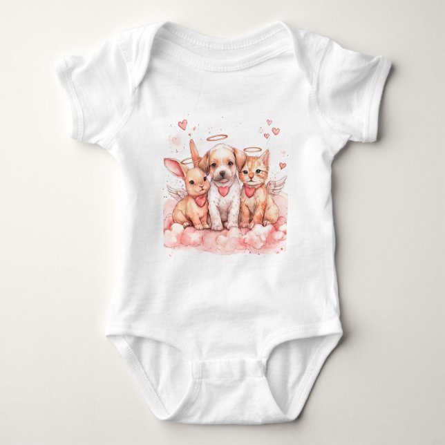 My First Valentine’s Day Outfit | Baby Bunny T Shirt (Framsida)