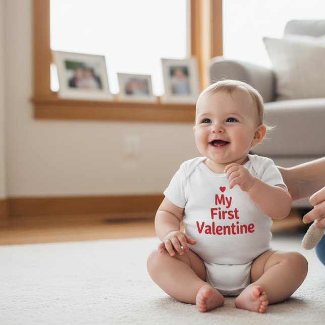 My First Valentine Sweet Valentine's Day Outfit T Shirt (Skapare uppladdad)