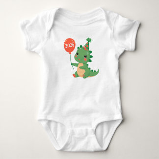  My First Year 2026 cute Dinosaur Baby Bodysuit  T Shirt