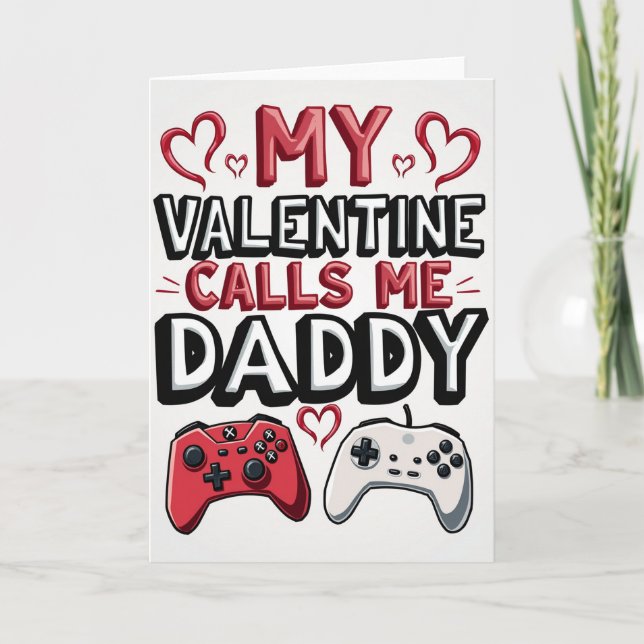My Gamer Daddy Valentine Card Kort (Framsida)
