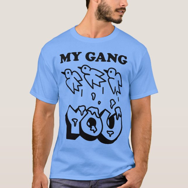 MY GANG vs YOU retro T Shirt (Framsida)